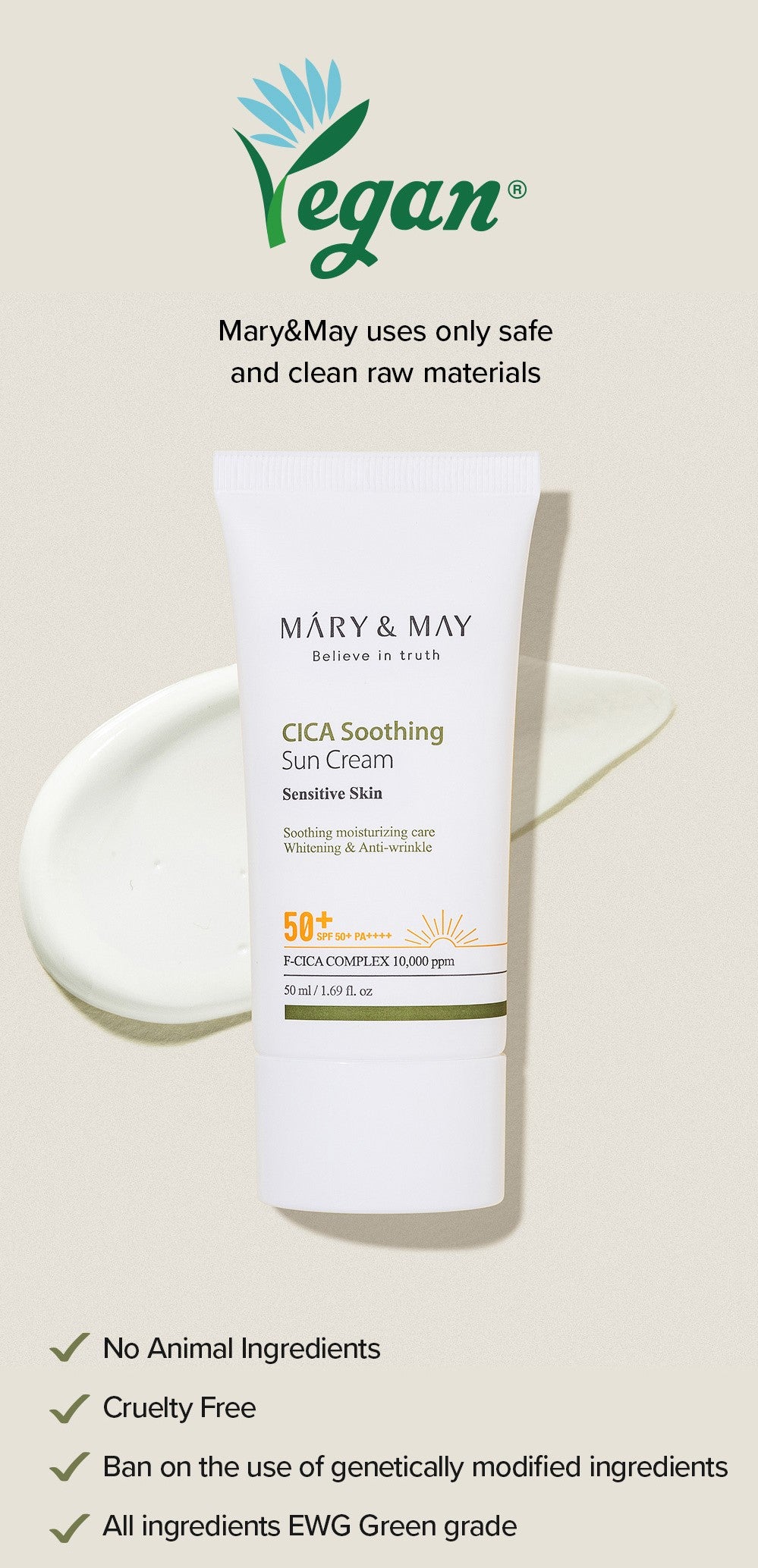 CICA Soothing Sun Cream SPF50+ PA++++ - 50ml