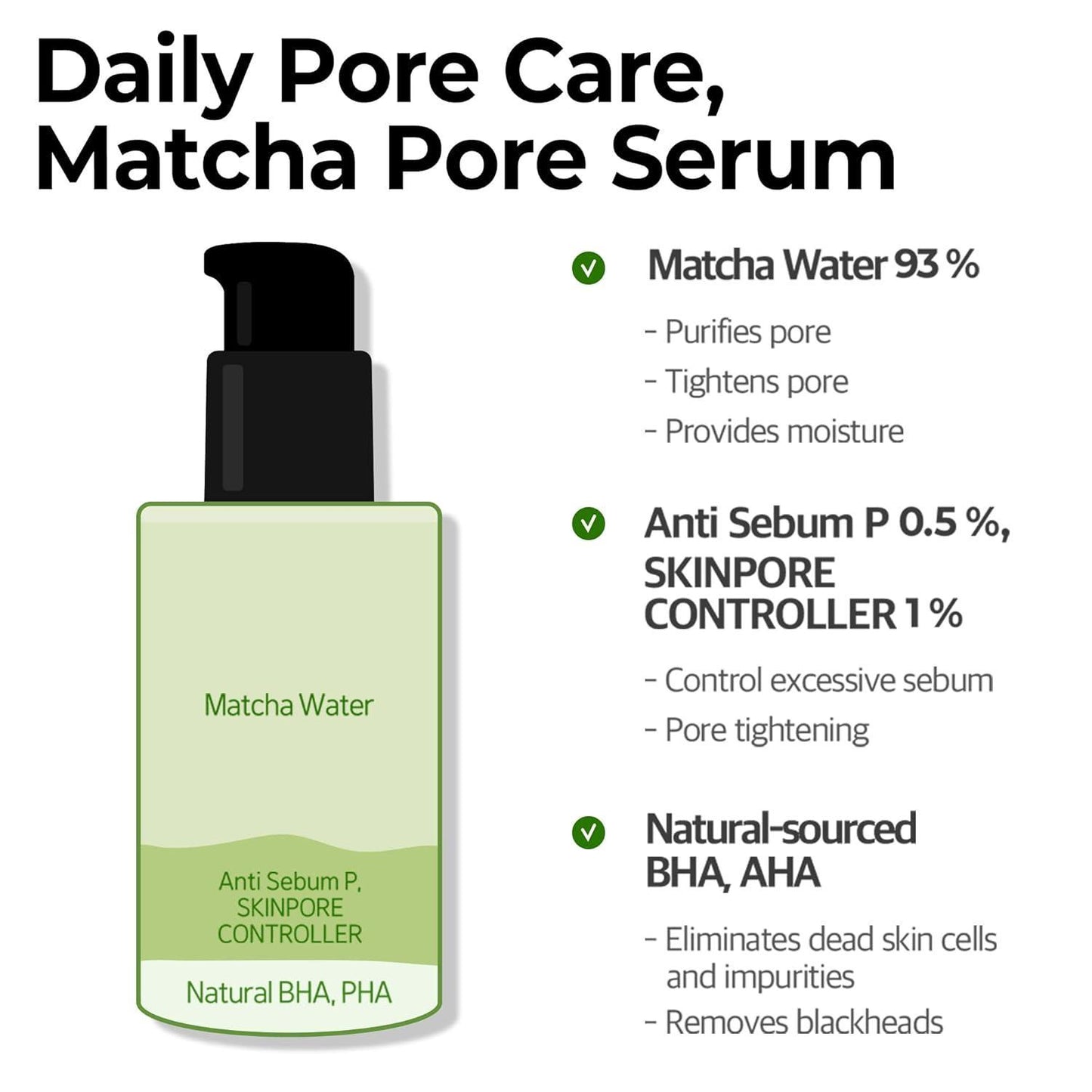 Super Matcha Pore Tightening Serum 50ml - PIBU Skincare