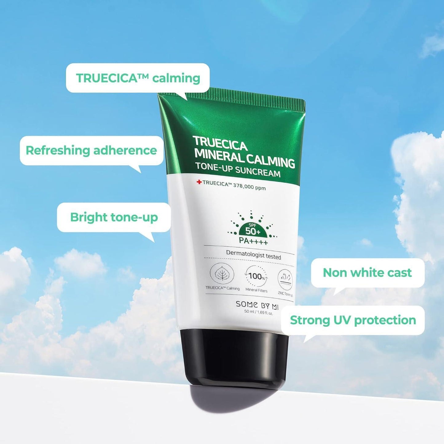 Truecica Mineral Calming Tone-Up Suncream 50ml - PIBU Skincare