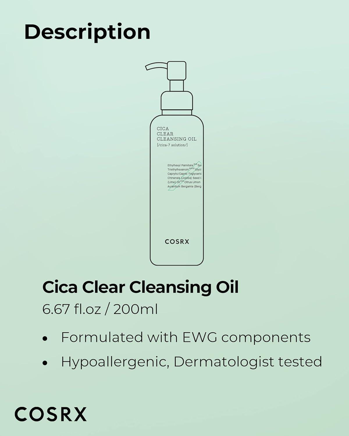 Pure Fit Cica Clear Cleansing Oil 200ml - PIBU Skincare