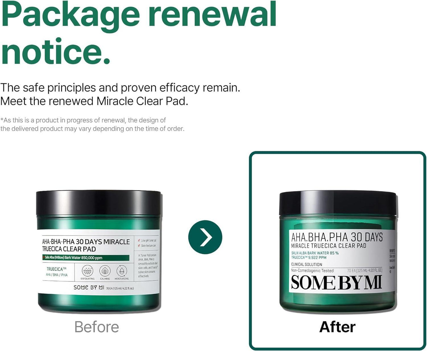 AHA BHA PHA 30 Days Miracle Truecica Clear Pad 70ea - PIBU Skincare