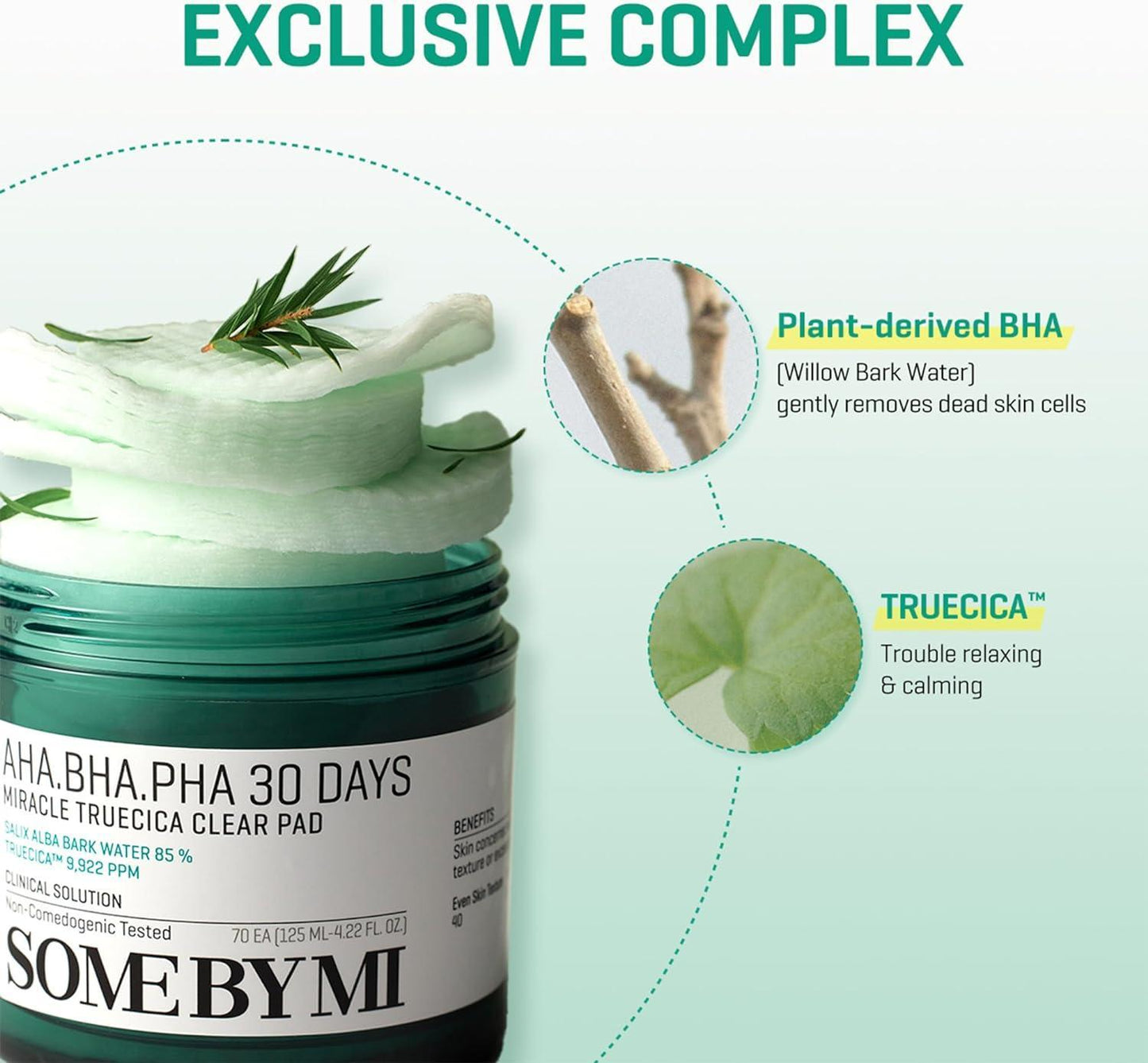 AHA BHA PHA 30 Days Miracle Truecica Clear Pad 70ea - PIBU Skincare