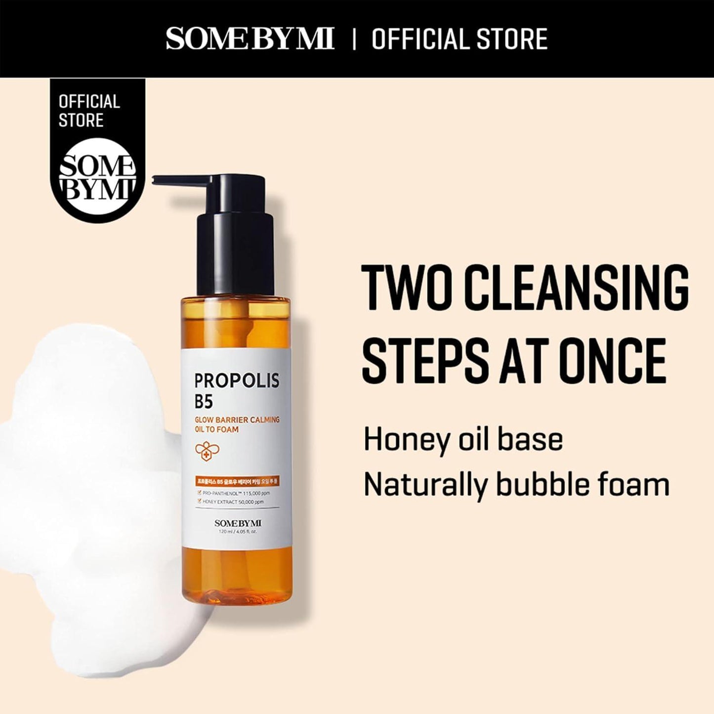Propolis B5 Glow Barrier Calming Oil To Foam 120ml - PIBU Skincare