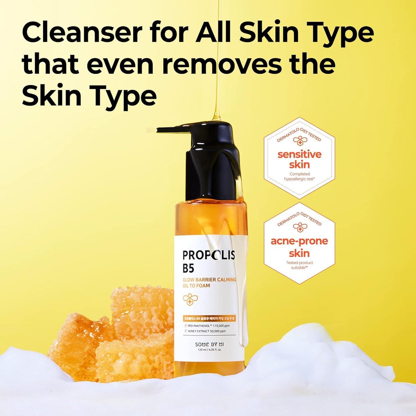Propolis B5 Glow Barrier Calming Oil To Foam 120ml - PIBU Skincare