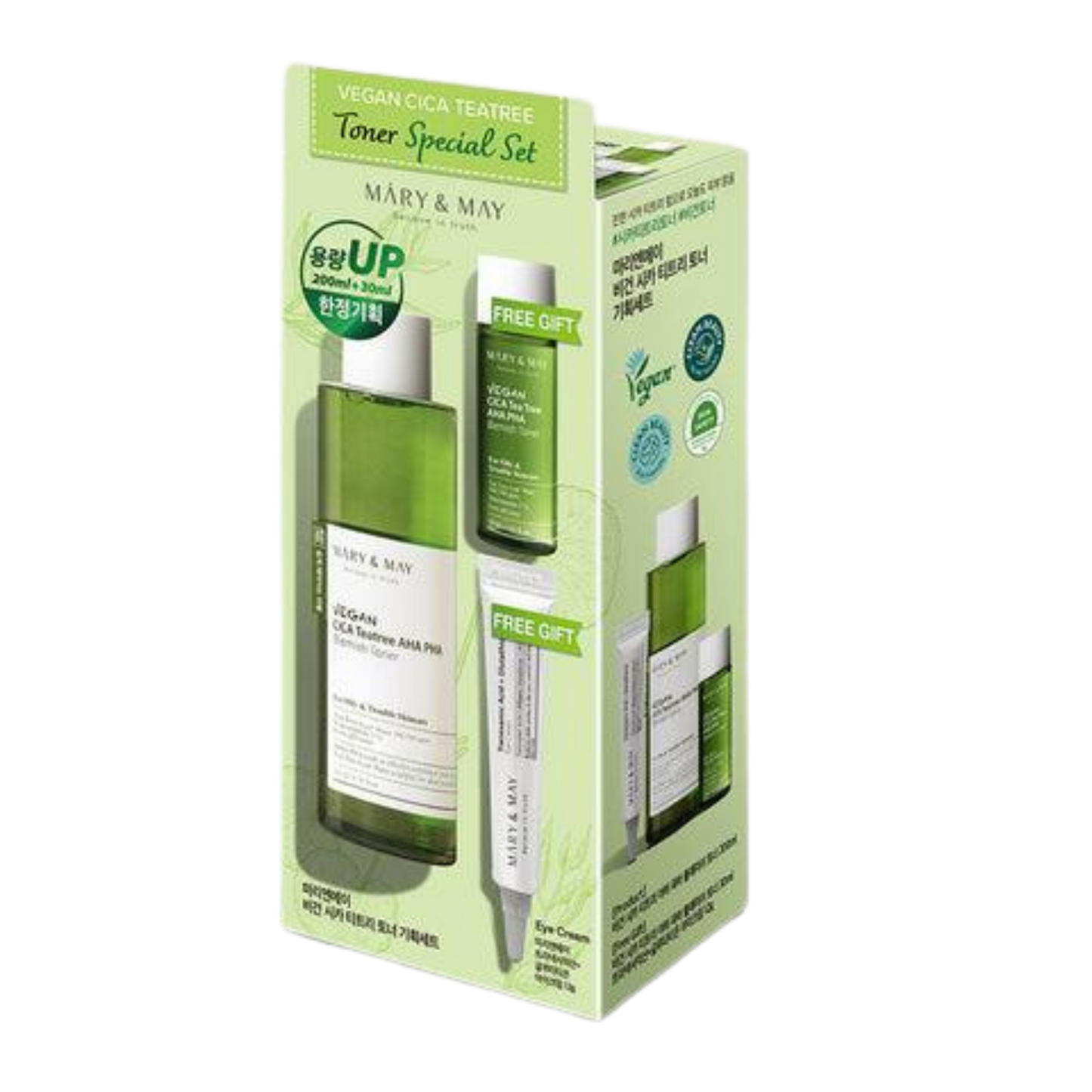 Vegan CICA Tea Tree Toner Special Set (200ml+30ml+Eye cream 12g)