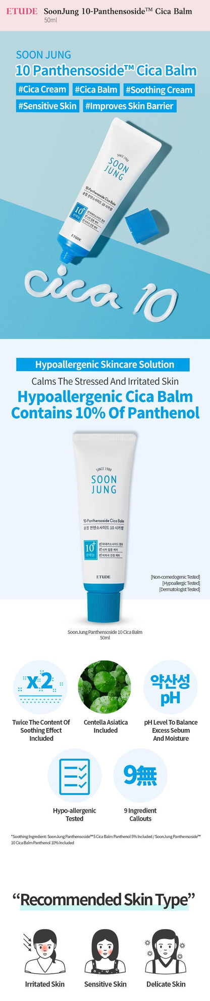 SoonJung 10-Panthensoside Cica-Balsam 50 ml