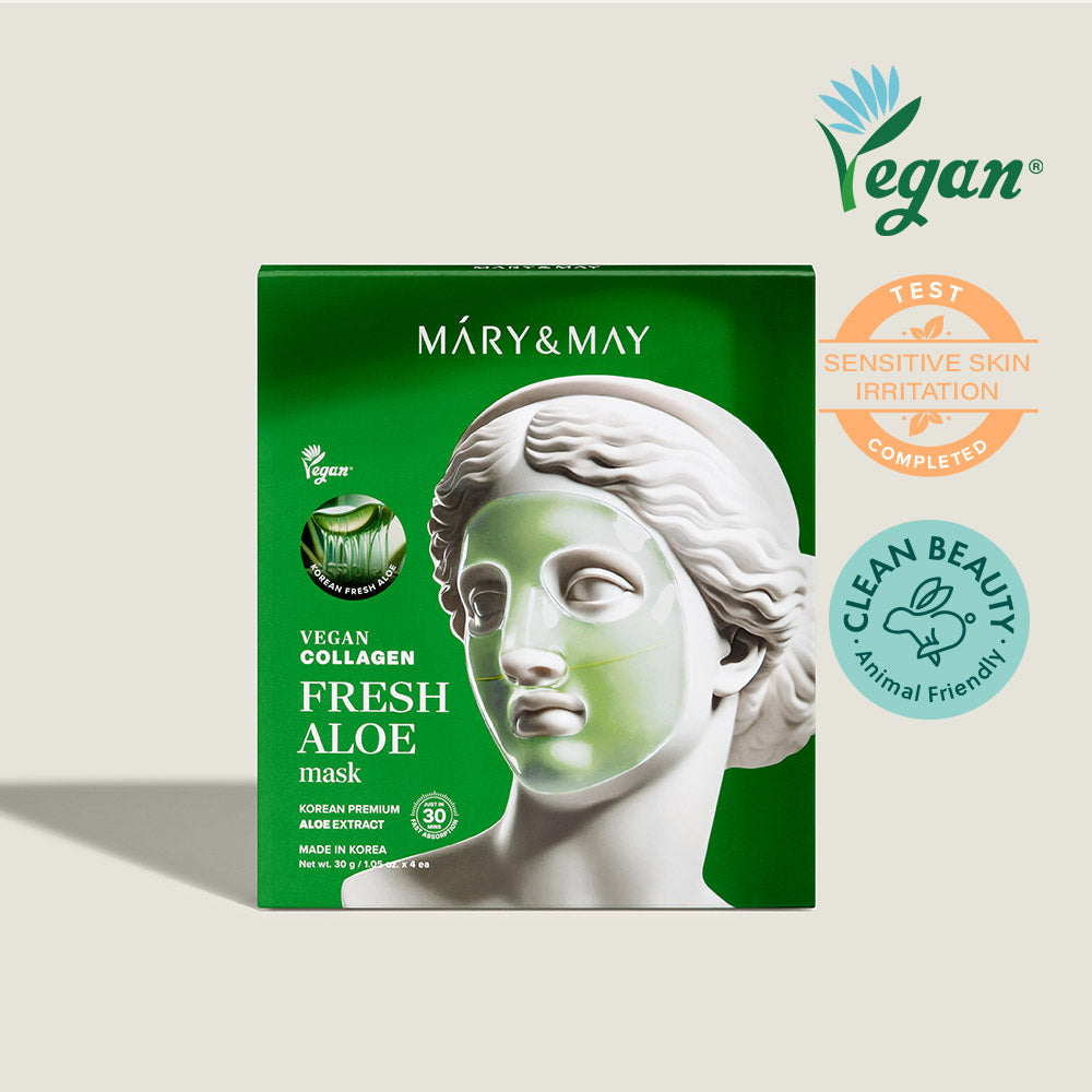 Vegane Kollagen-Maske mit frischer Aloe (30 g x 4)