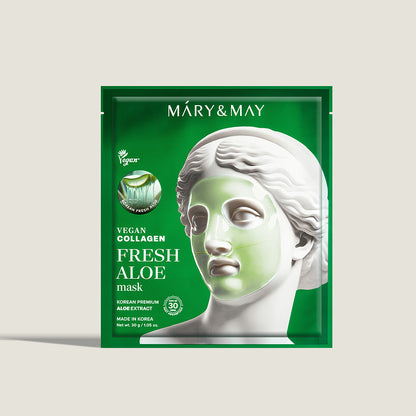 Vegane Kollagen-Maske mit frischer Aloe (30 g x 4)