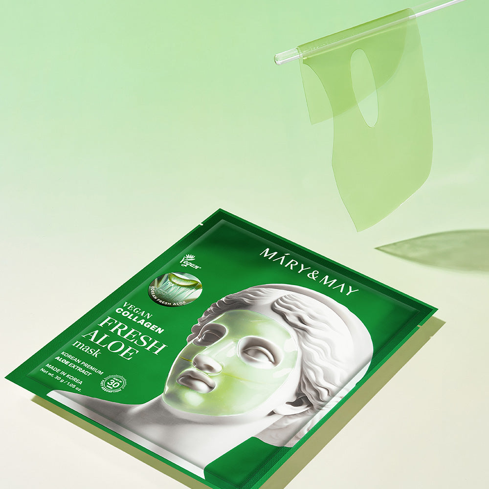 Vegane Kollagen-Maske mit frischer Aloe (30 g x 4)