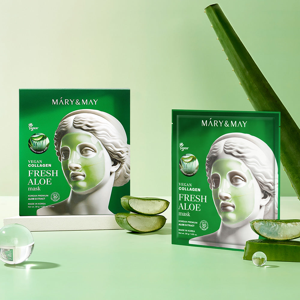 Vegane Kollagen-Maske mit frischer Aloe (30 g x 4)