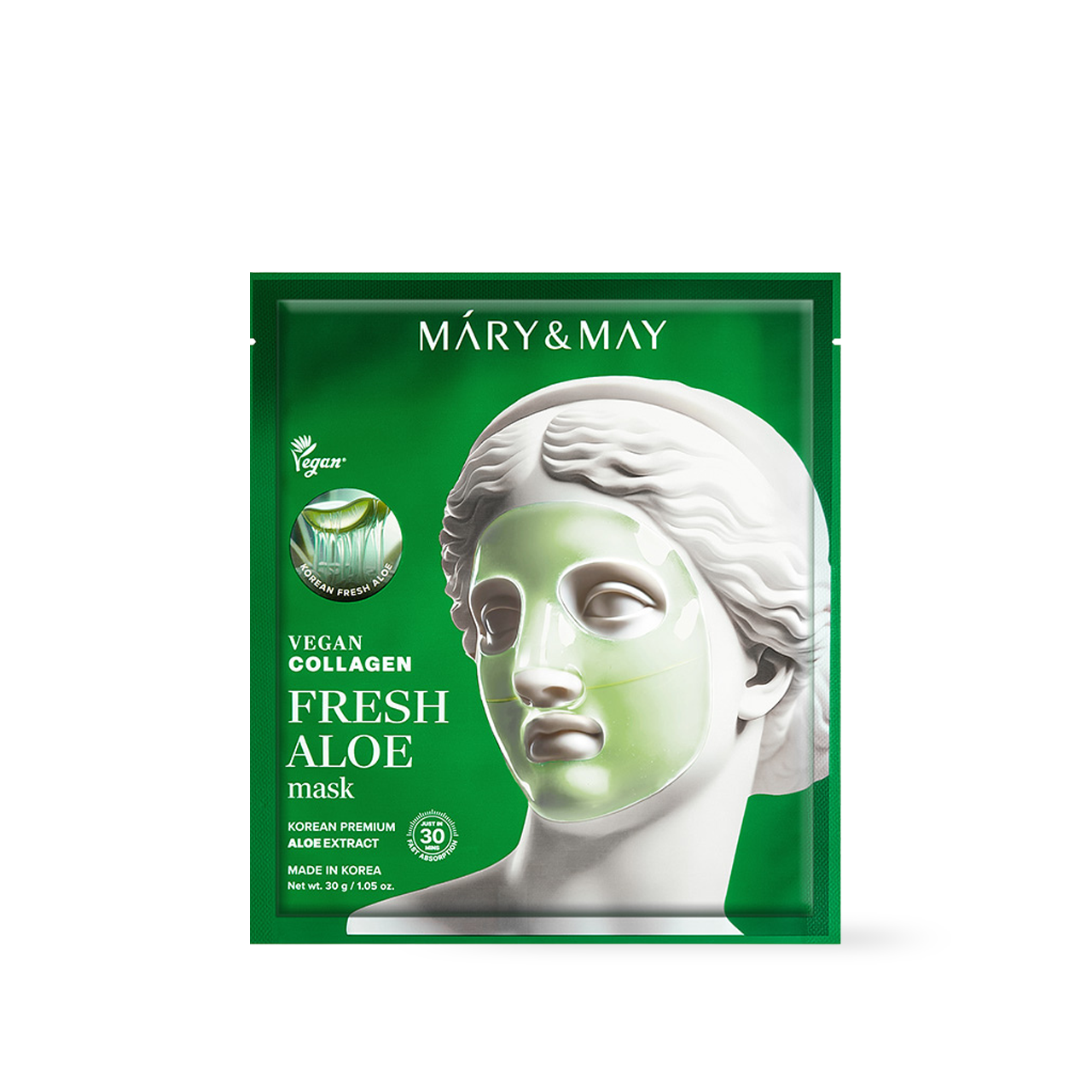Vegane Kollagen-Maske mit frischer Aloe (30 g x 4)