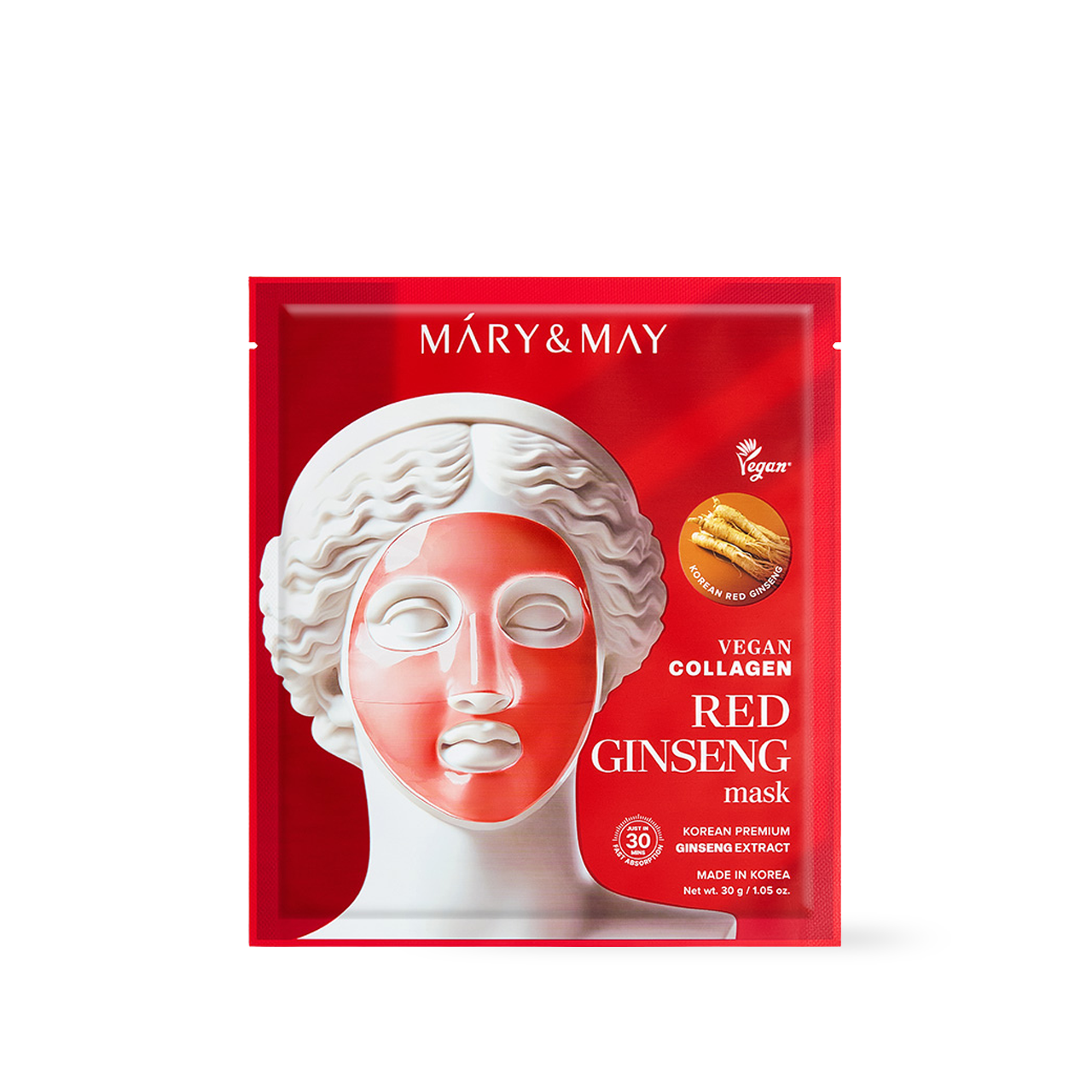 Vegane Kollagen-Maske mit rotem Ginseng (30 g x 4)
