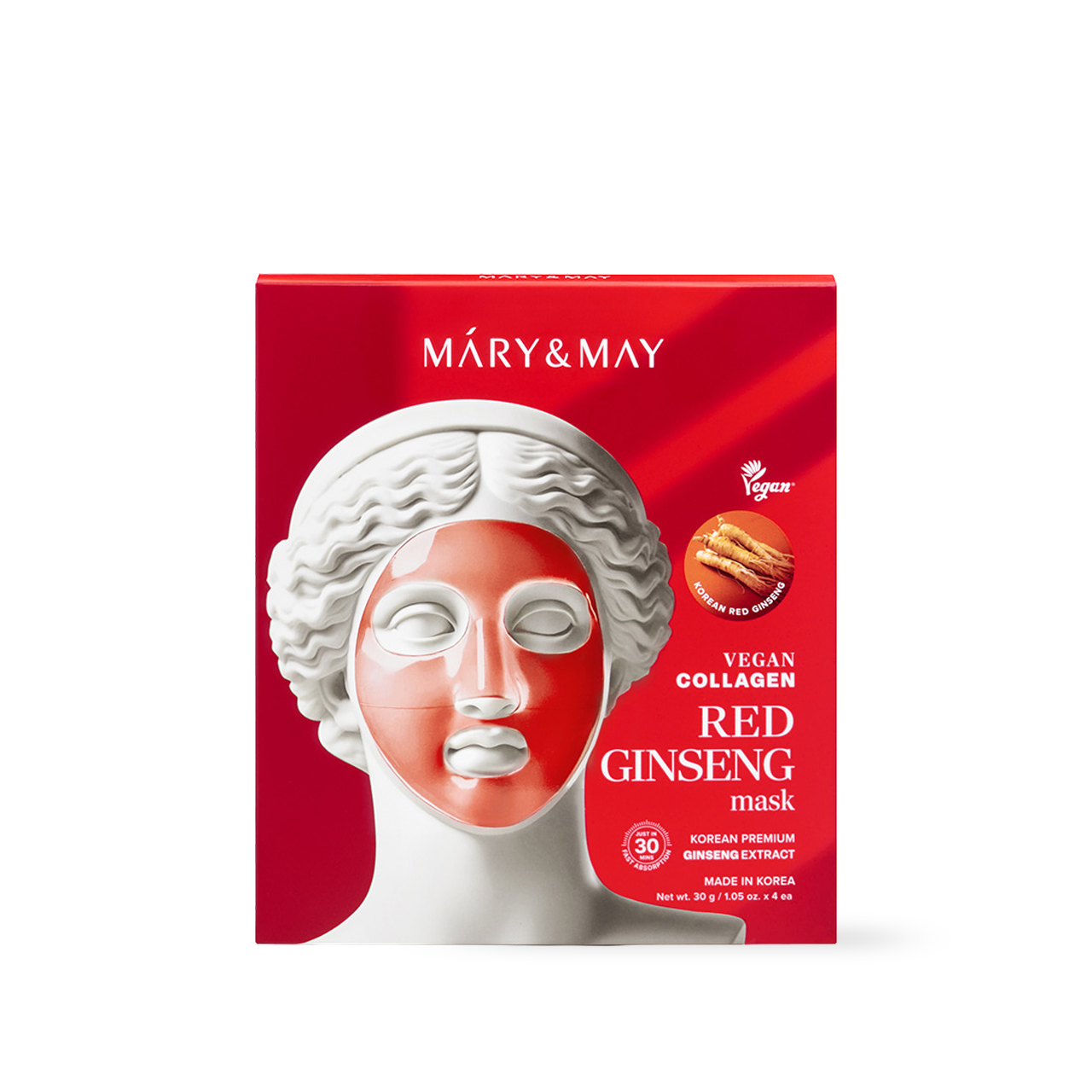 Vegane Kollagen-Maske mit rotem Ginseng (30 g x 4)