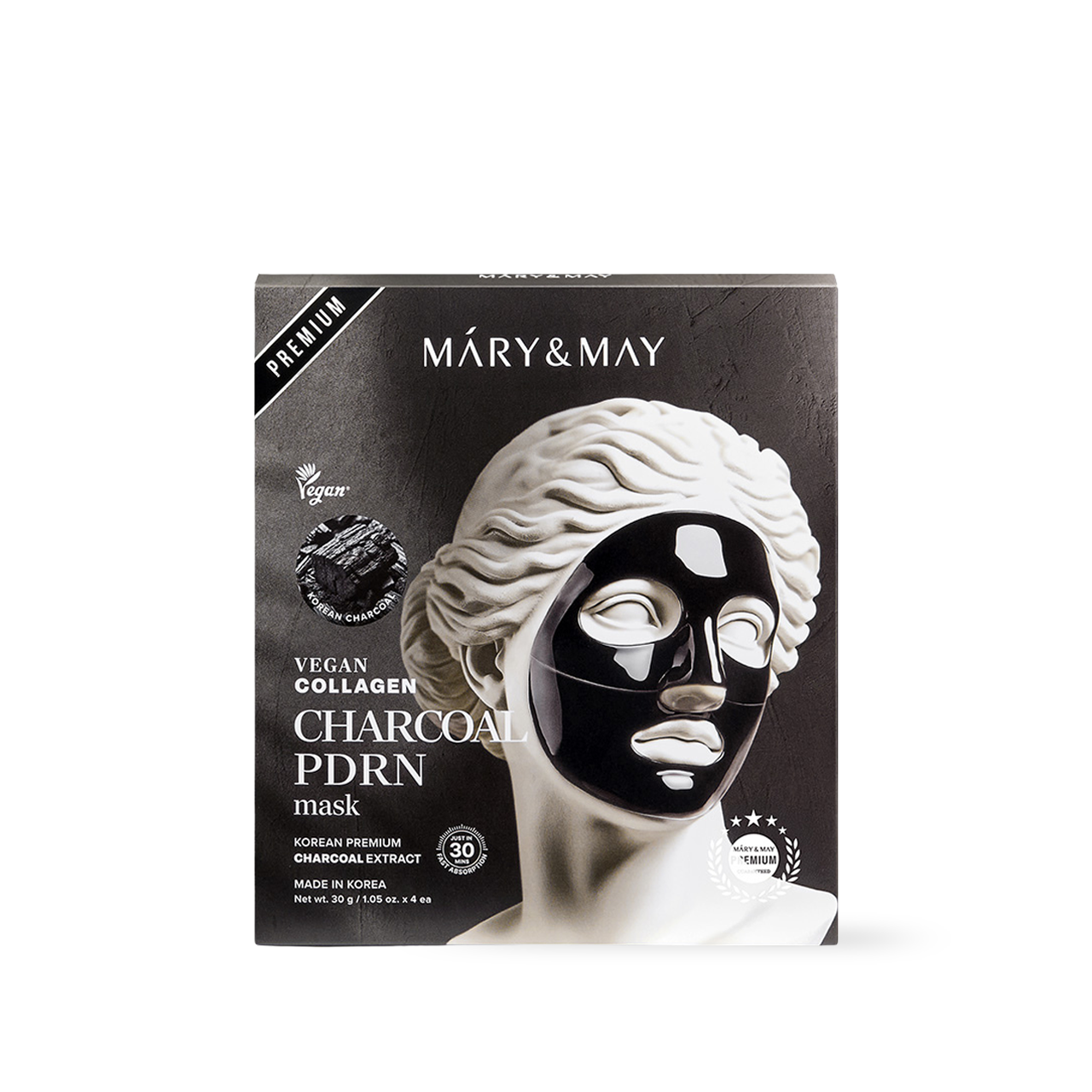 Vegane Kollagen-Kohle-PDRN-Maske (30 g x 4)
