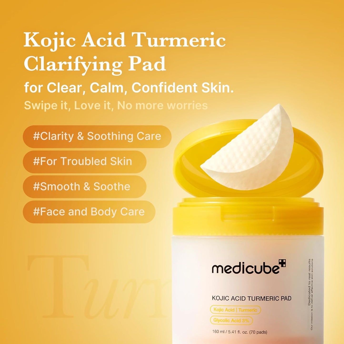 Kojic Acid Tumeric Toner Pad 70pcs
